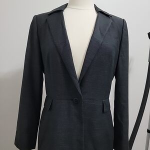 Calvin Klein Women's Charcoal Gray Blazer Size 8 Single Button Pockets NWOT NEW